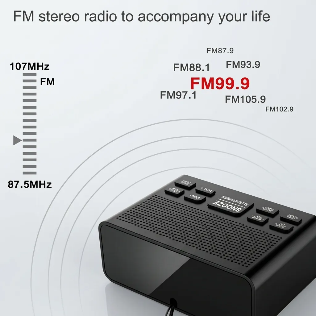 Digital Alarm Clock, Radio With Usb Charger — ACK-1024 (image 3)