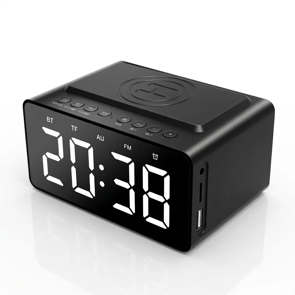 Digital Alarm Clock, Radio, Wireless Charging & Usb Fast Charger, Bluetooth Speaker… (image 9)