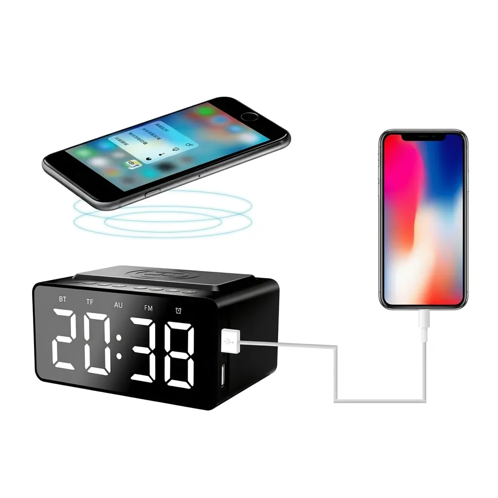Digital Alarm Clock, Radio, Wireless Charging & Usb Fast Charger, Bluetooth Speaker… (image 10)