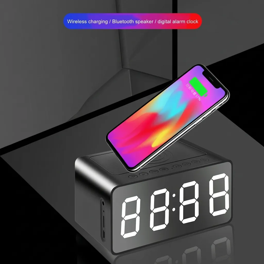 Digital Alarm Clock, Radio, Wireless Charging & Usb Fast Charger, Bluetooth Speaker… (image 12)