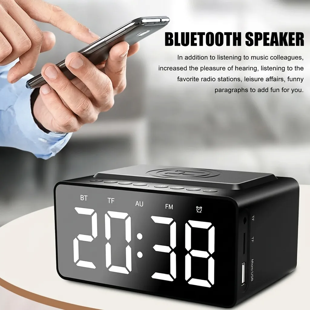 Digital Alarm Clock, Radio, Wireless Charging & Usb Fast Charger, Bluetooth Speaker… (image 13)