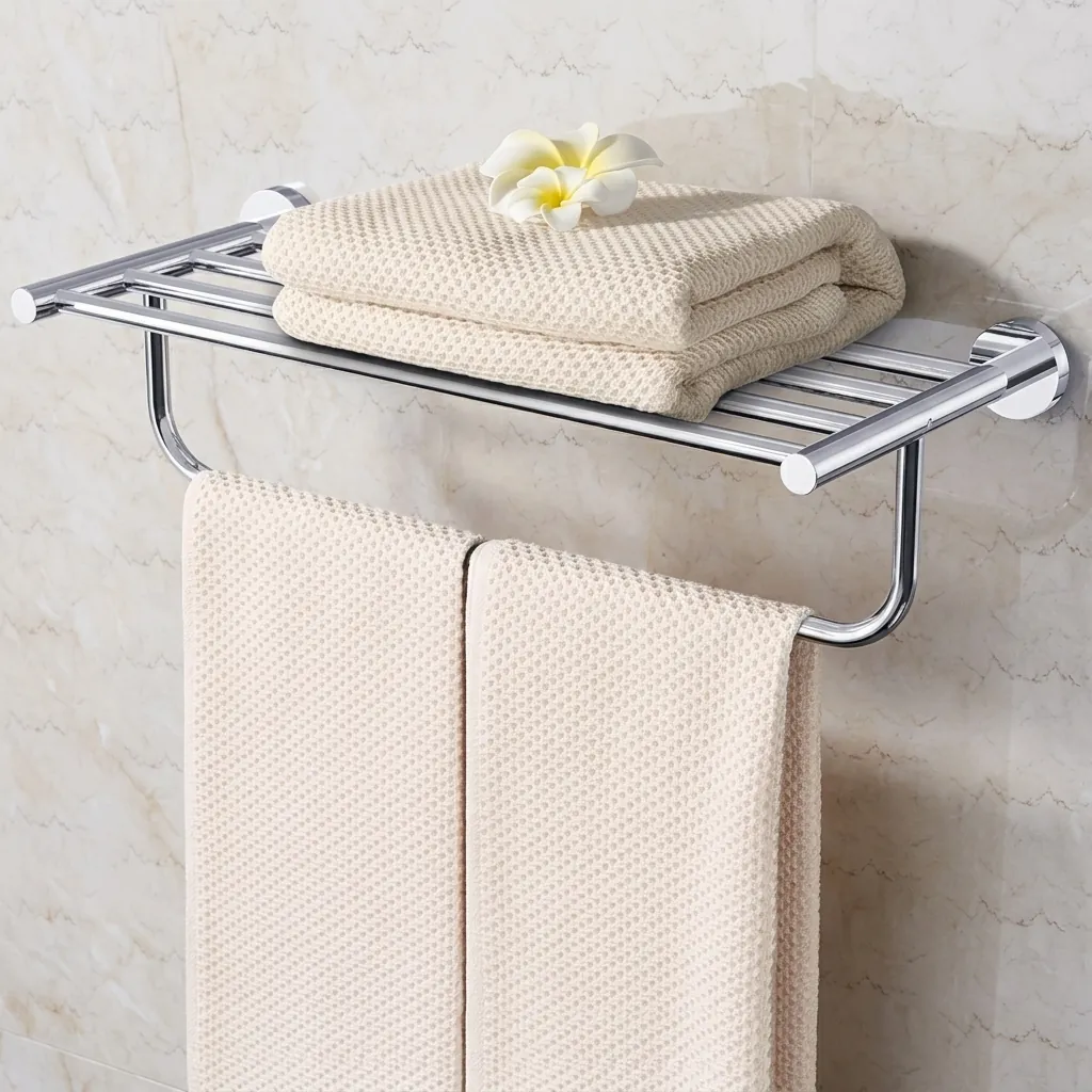 Wall-Mounted Towel Rack - Stainless Steel — BAC-1024 (image 4)
