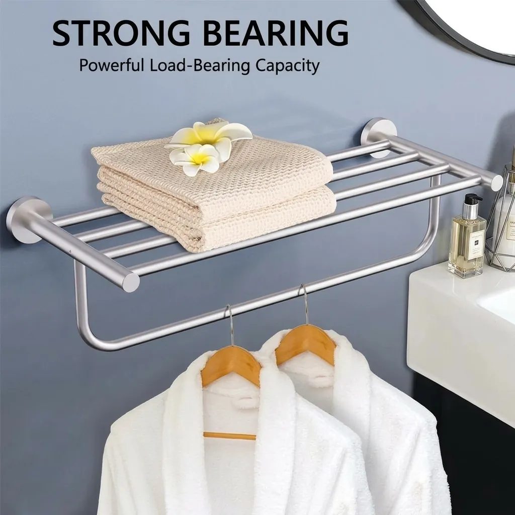 Wall-Mounted Towel Rack - Stainless Steel — BAC-1024 (image 6)