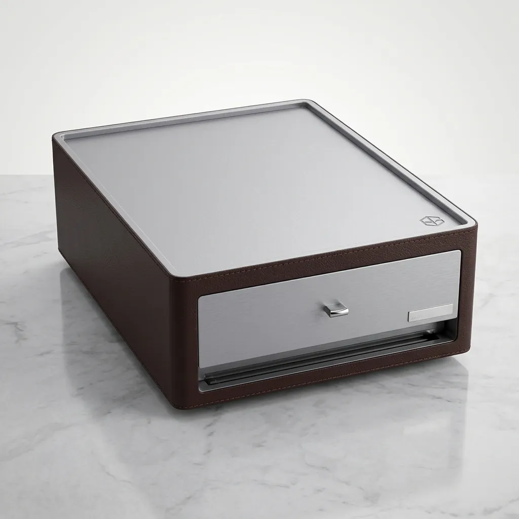 Abs + Pu Leather Amenities Tray Box With Drawer — BAC-1029 (image 2)
