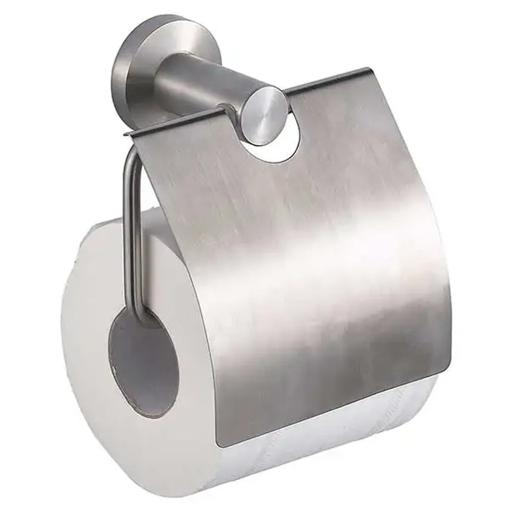 304 Stainless Steel Toilet Roll Holder with Cover — BAC-1031