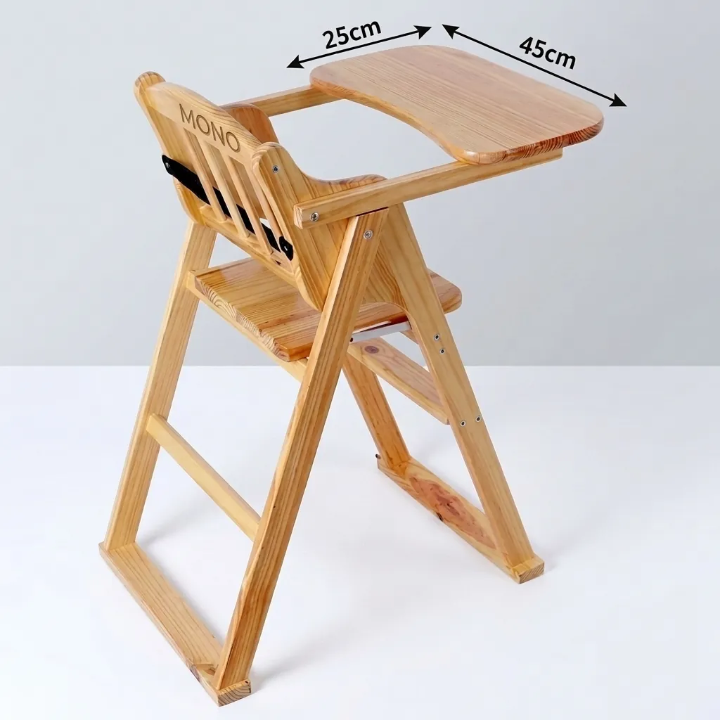 Foldable Baby Chair - Solid Wood — BCR-1024