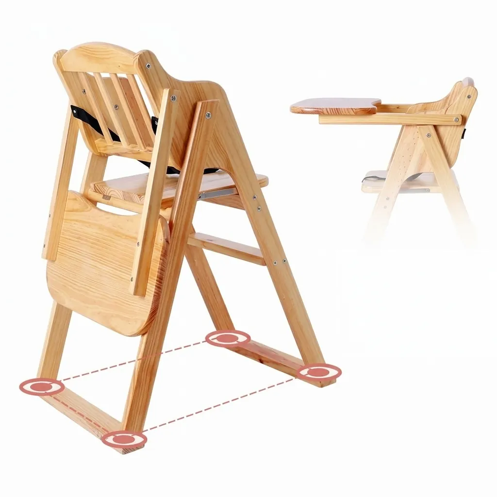 Foldable Baby Chair - Solid Wood — BCR-1024 (image 6)