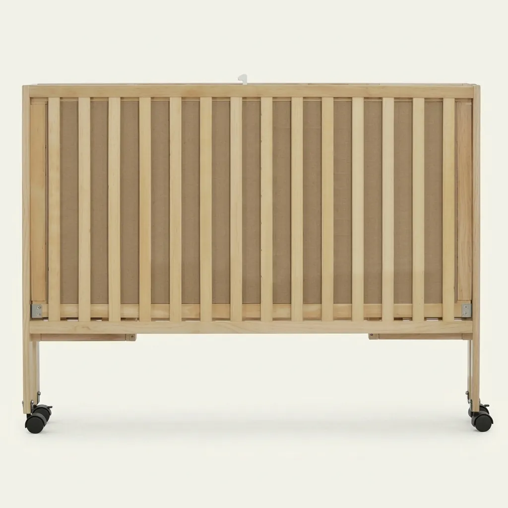 Foldable Wooden Baby Crib/Cot With Mattress — BCR-1025 (image 7)