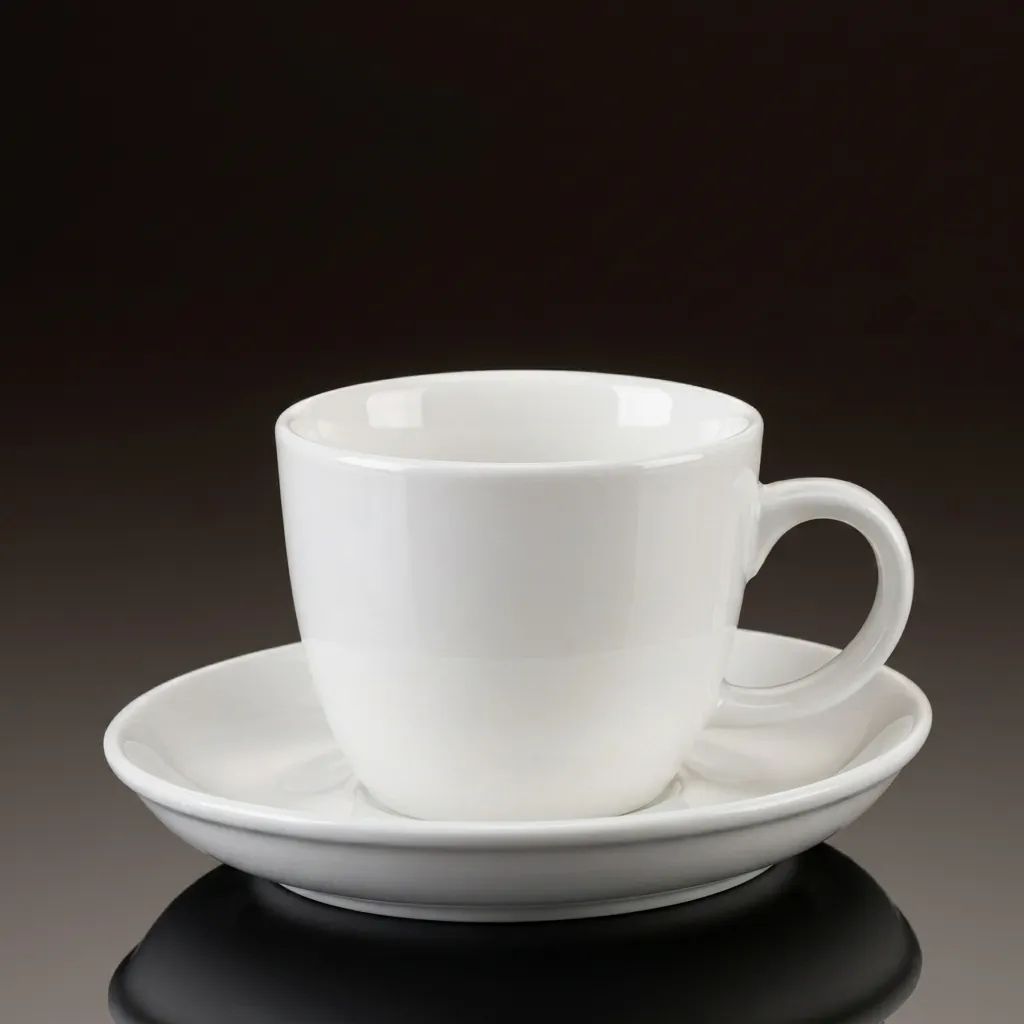 Ceramic Cup & Saucer With Handle 300ml — BDA-1028 (image 2)