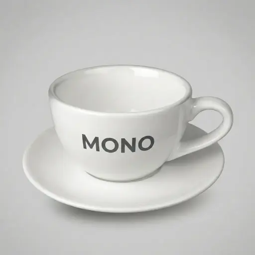 Ceramic Cup & Saucer With Handle 280ml — BDA-1029 — A 280ml ceramic coffee cup and saucer set in crisp white, ideal for espresso and coffee service. Made from durable ceramic with a comfortable handle for daily hospitality use. A timeless pairing that suits any table setting.