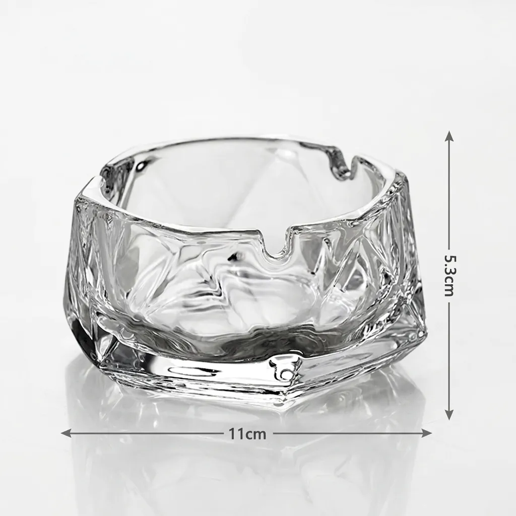 Transparent Glass Ashtray — BDA-1038 (image 3)