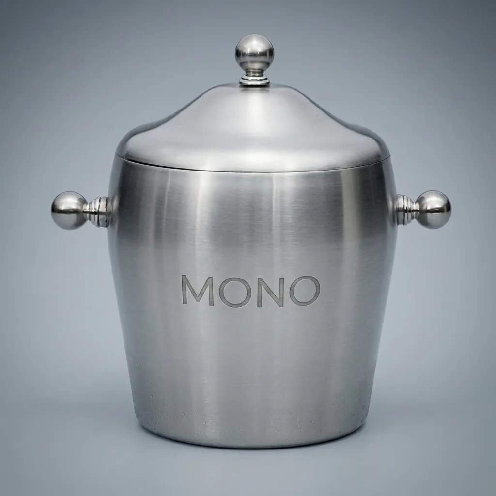 Ice Bucket With Cover Double Layer Insulated Stainless Steel 2.0ltr — BDA-1040
