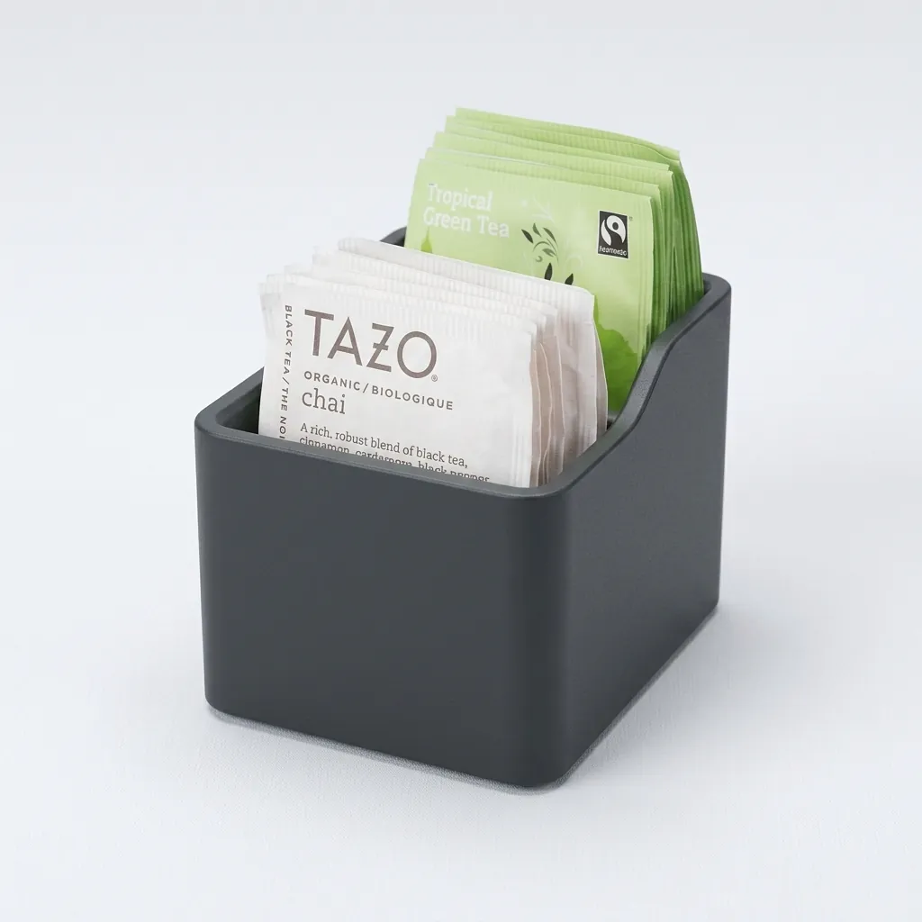 Abs + Pu Leather Double Layer Tea Bag Holder — BDA-1048 (image 3)