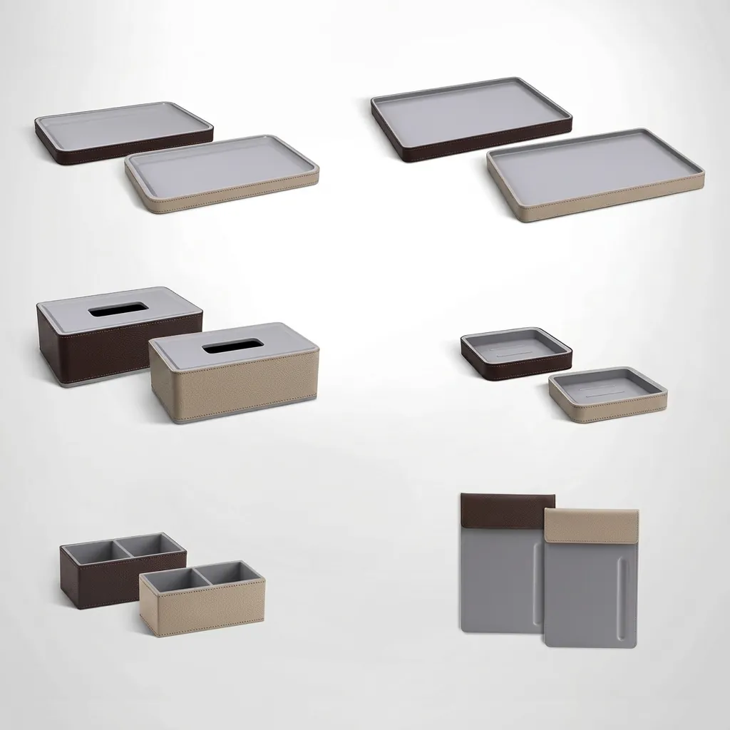Abs + Pu Leather Double Layer Tea Bag Holder — BDA-1048 (image 5)