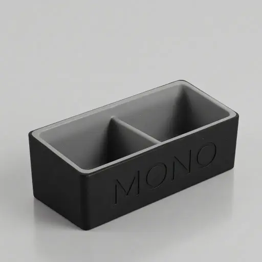 Dual Color Abs Tea Bag Holder — BDA-1049 — A dual-colour tea bag holder moulded from durable ABS with a double-layer, two-compartment design. Waterproof and easy to clean at 16x7x5.5cm, it keeps sachets organised and presentable. Colour options can be customised to suit your scheme.