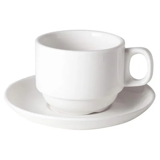 Coffee Cup and Saucer 150ml in White — BDA-1050