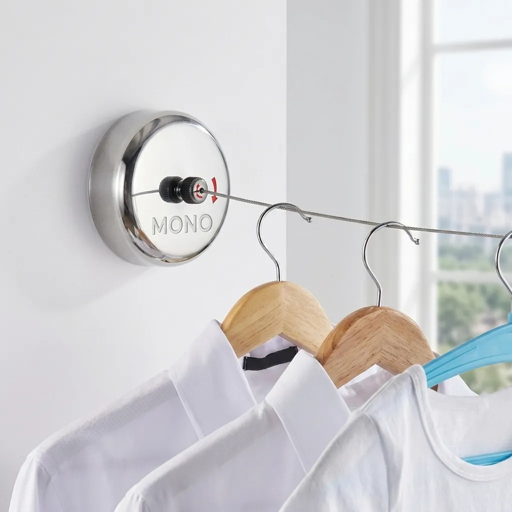 Retractable Clothesline Stainless Steel, Steel Wire Rope 2.8m — CDR-1031