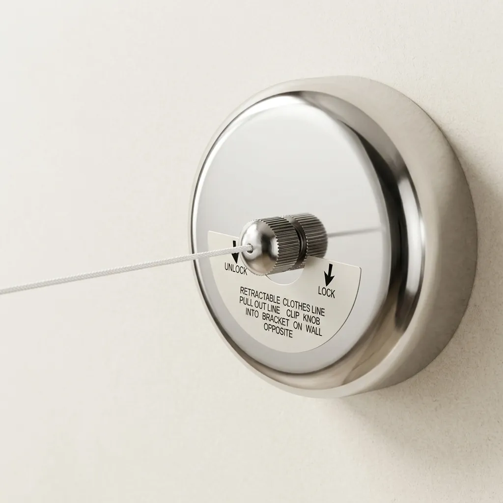 Retractable Clothesline Stainless Steel, Nylon Rope 2.8m — CDR-1032 (image 6)
