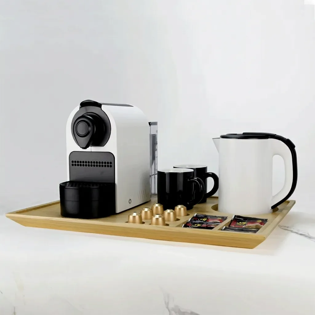Wooden Tray Set with Stainless Steel Anti-Scald 0.8L Kettle [1026] — CTS-1026 (image 5)