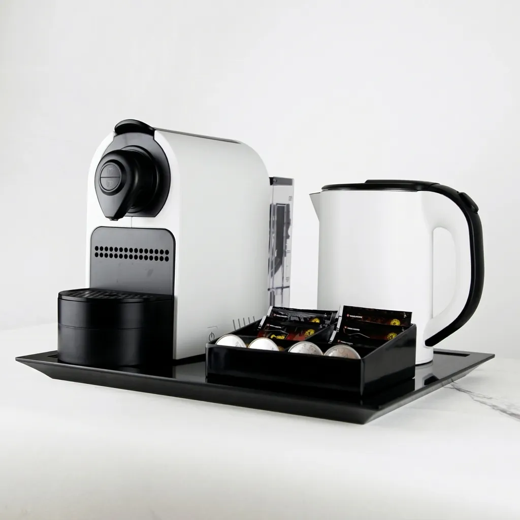 Melamine Tray Set with Stainless Steel Anti-Scald 0.8L Kettle [1027] — CTS-1027 (image 4)