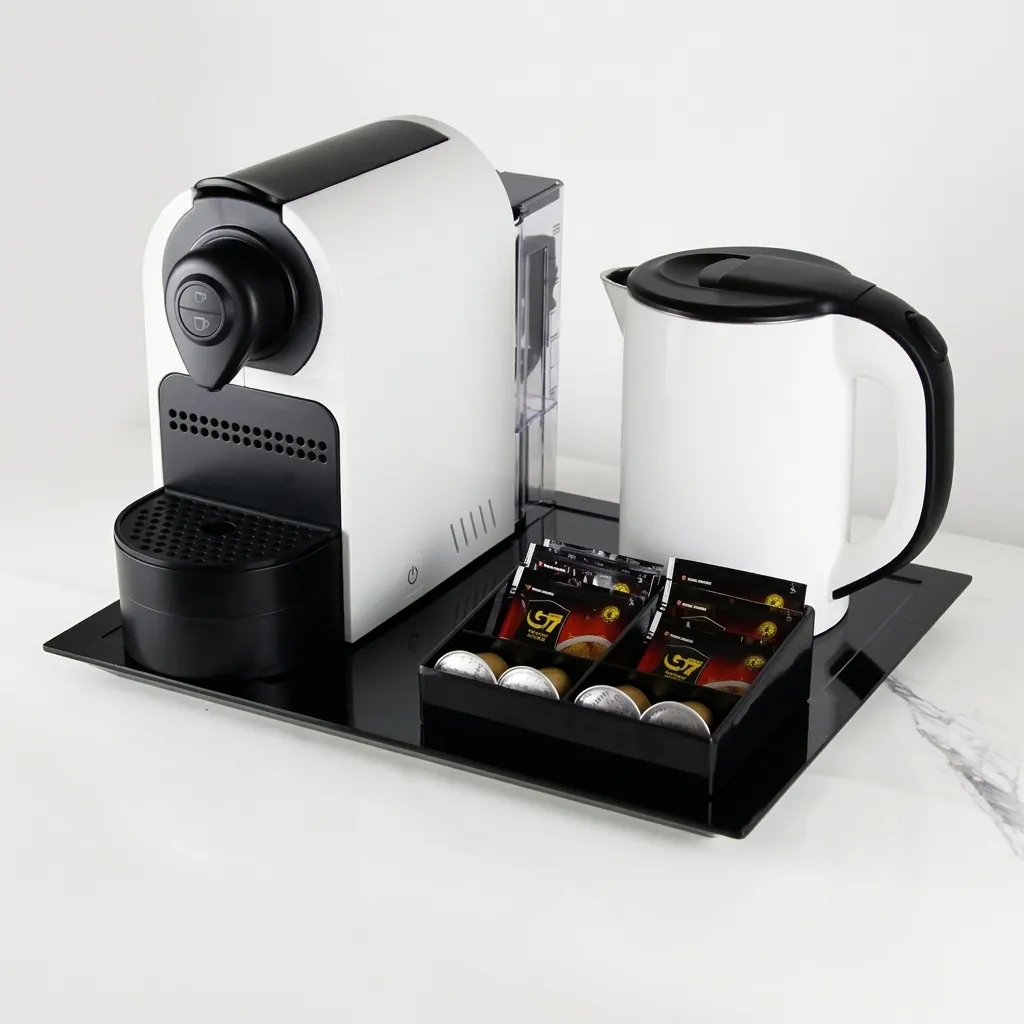 Melamine Tray Set with Stainless Steel Anti-Scald 0.8L Kettle [1027] — CTS-1027 (image 5)