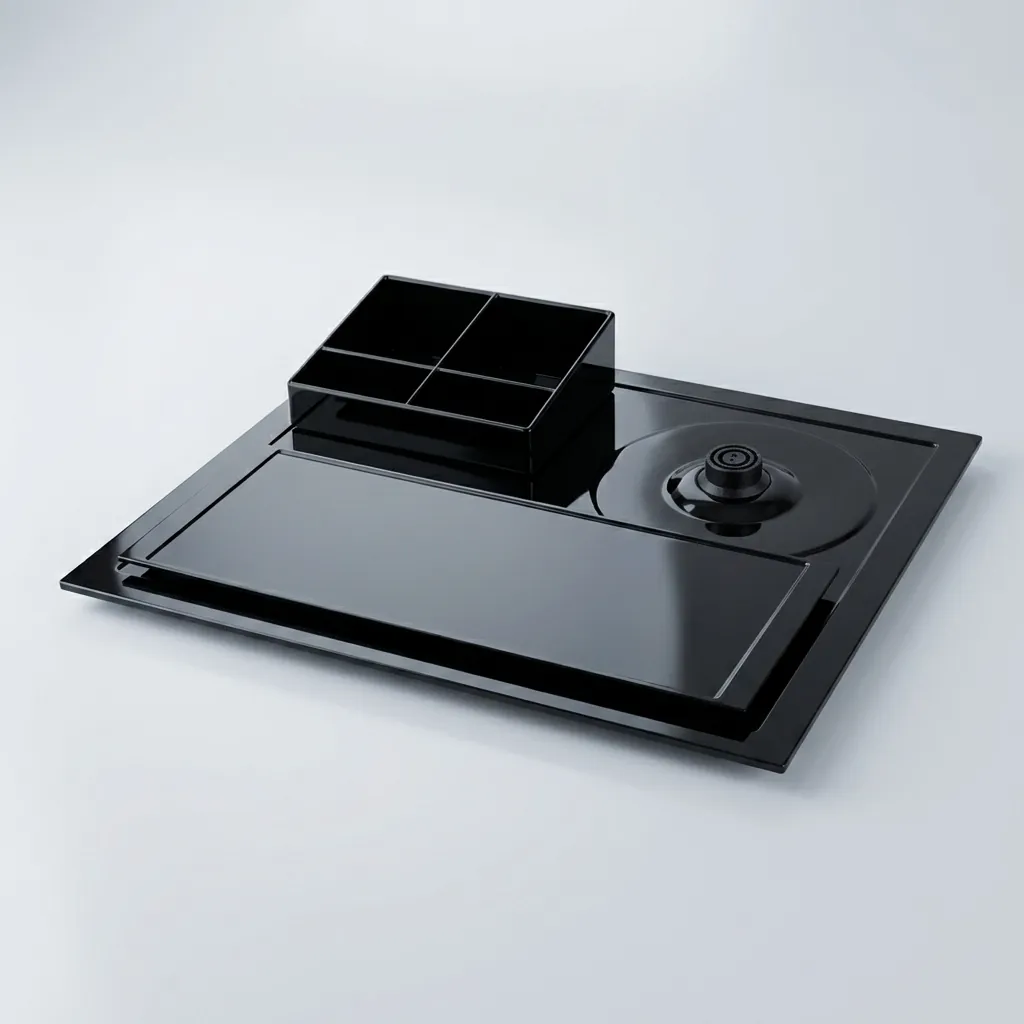Melamine Tray Set with Stainless Steel Anti-Scald 0.8L Kettle [1027] — CTS-1027 (image 6)