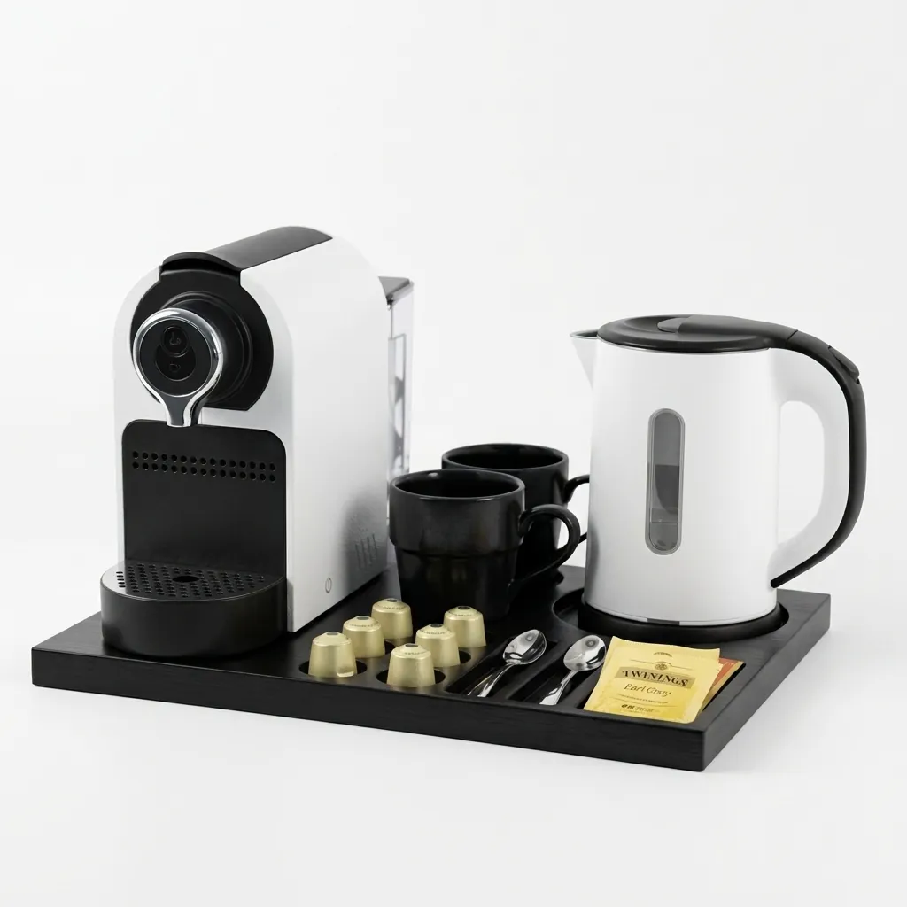 Wooden Tray Set with Stainless Steel Anti-Scald 0.8L Kettle [1039] — CTS-1039 (image 4)