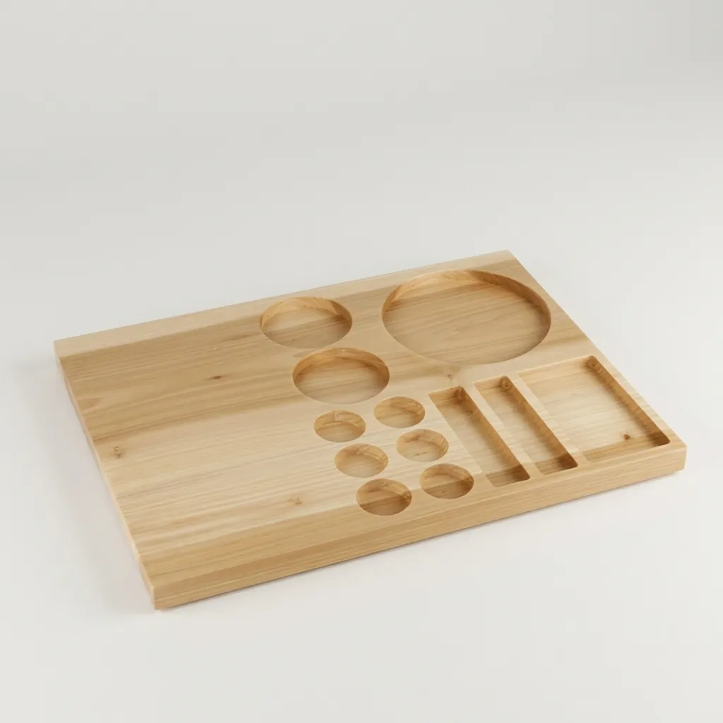 Wooden Tray Set with Seamless Stainless Steel Anti-Scald 0.8L Kettle — CTS-1040 (image 4)