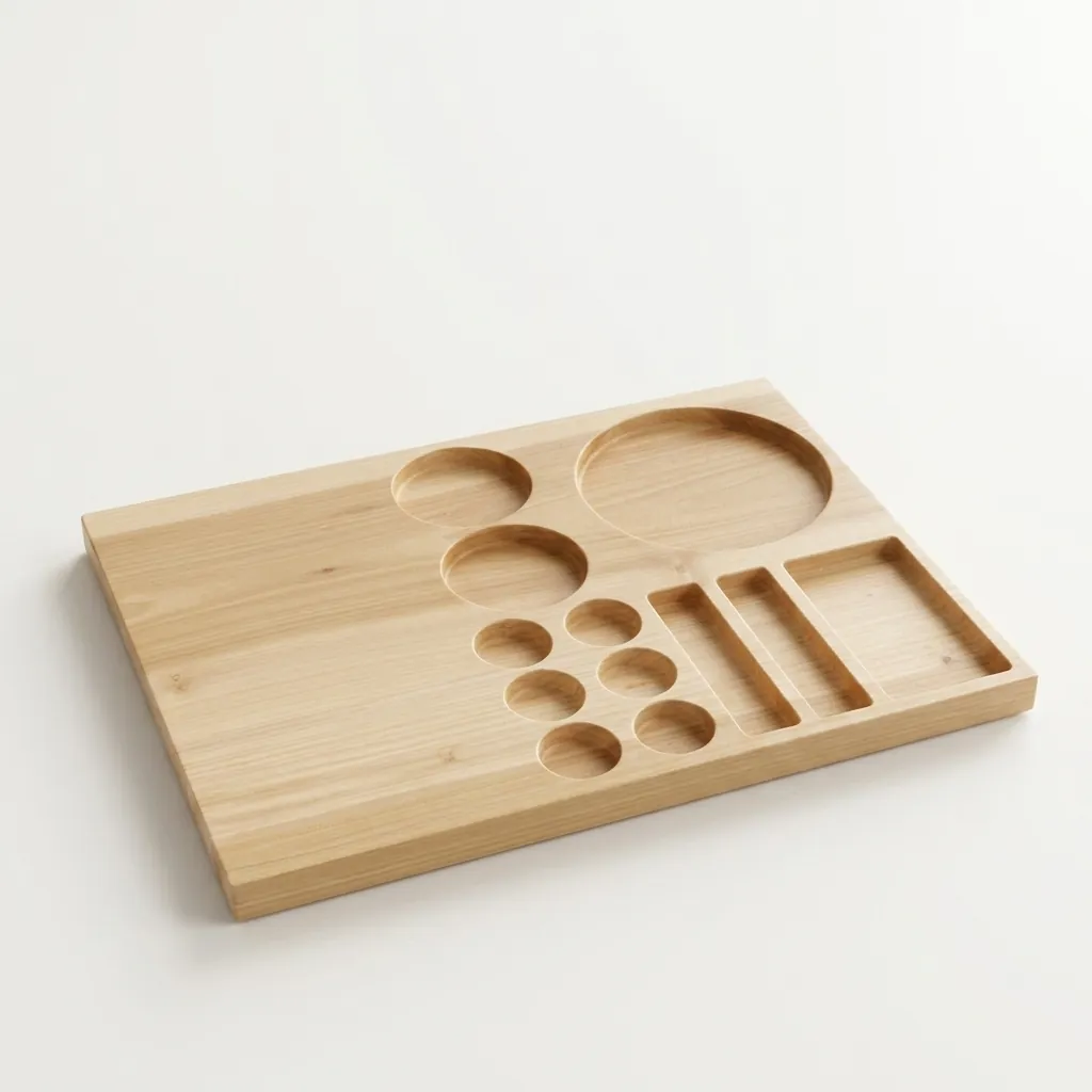 Wooden Tray Set with Stainless Steel 1.0L Kettle [1041] — CTS-1041 (image 4)