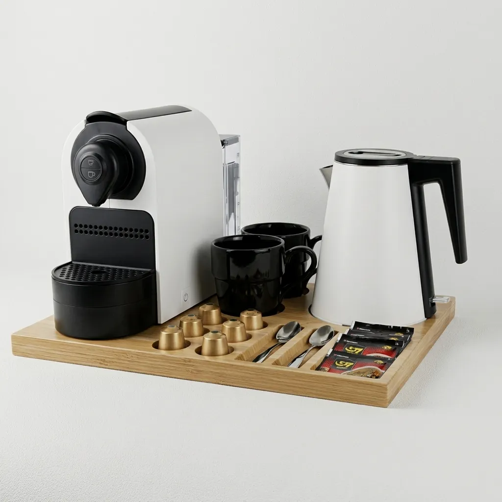 Wooden Tray Set with Strix Seamless Stainless Steel 0.8L Kettle — CTS-1043 (image 4)