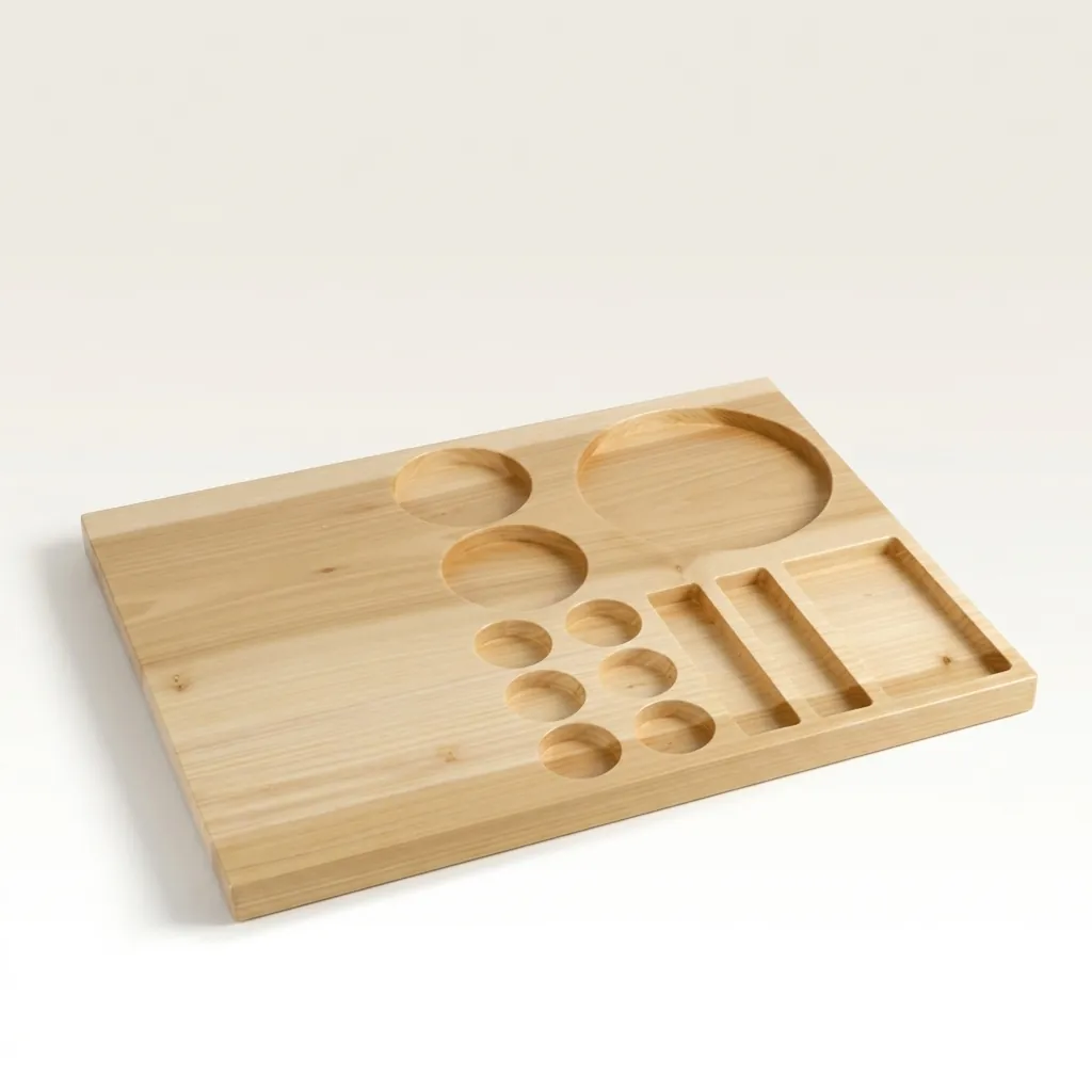 Wooden Tray Set with Stainless Steel Anti-Scald 0.8L Kettle [1044] — CTS-1044 (image 6)