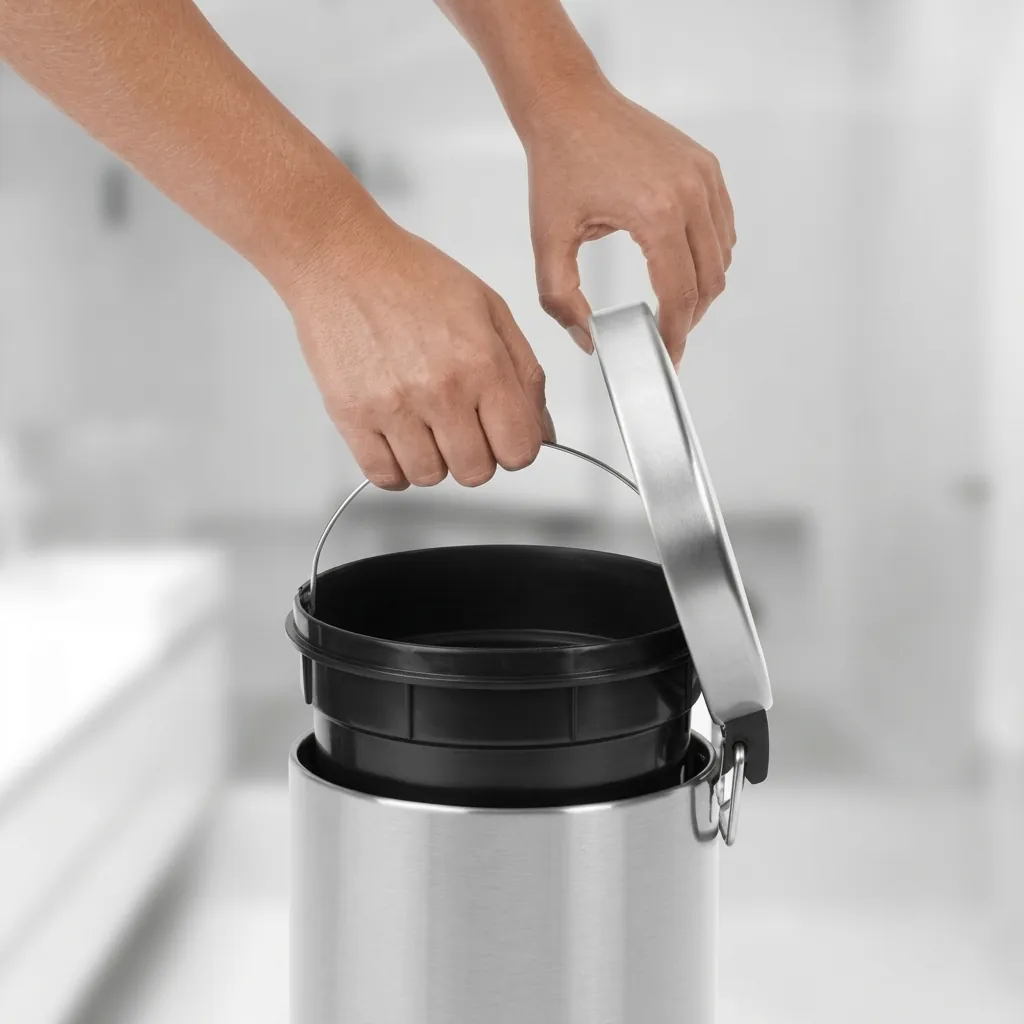 Stainless Steel Round Pedal Dustbin 5L — DBN-1024 (image 3)