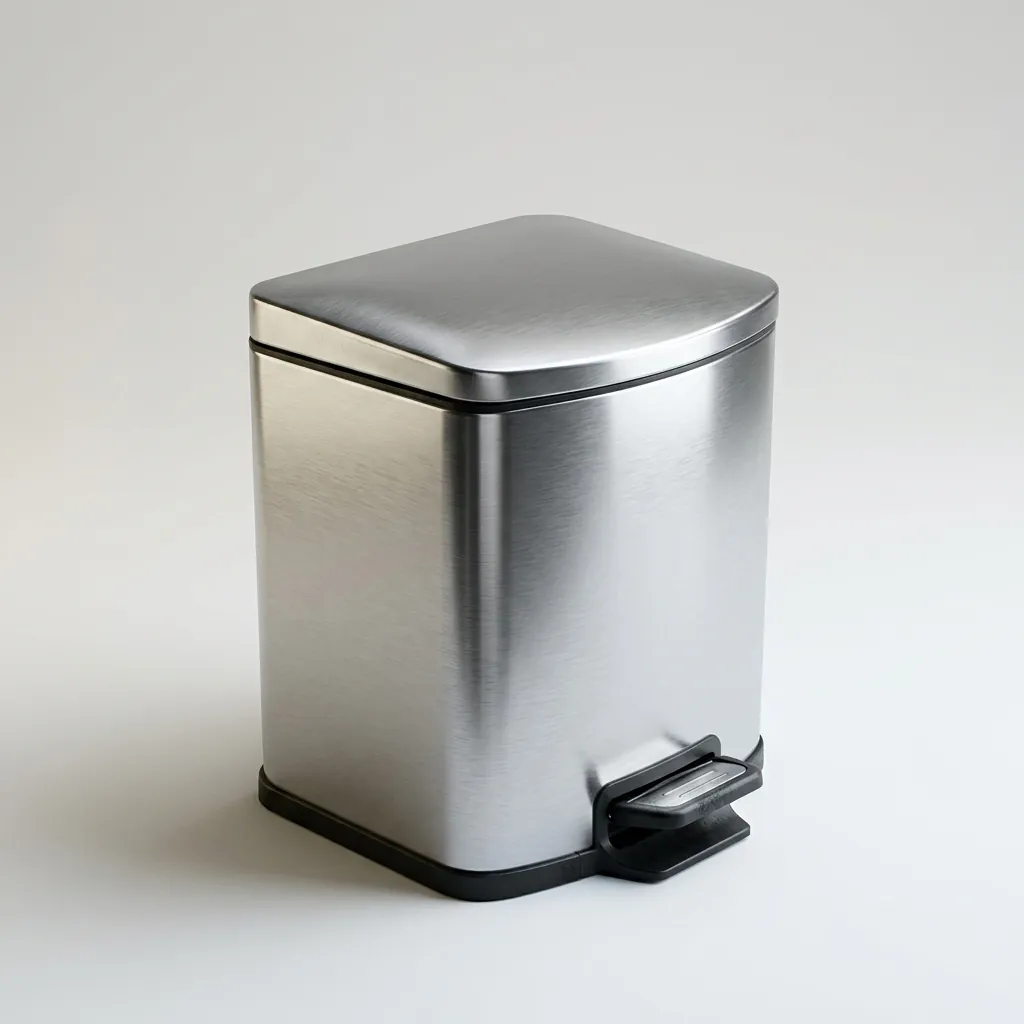 Stainless Steel Square Pedal Dustbin 5L — DBN-1027 (image 2)