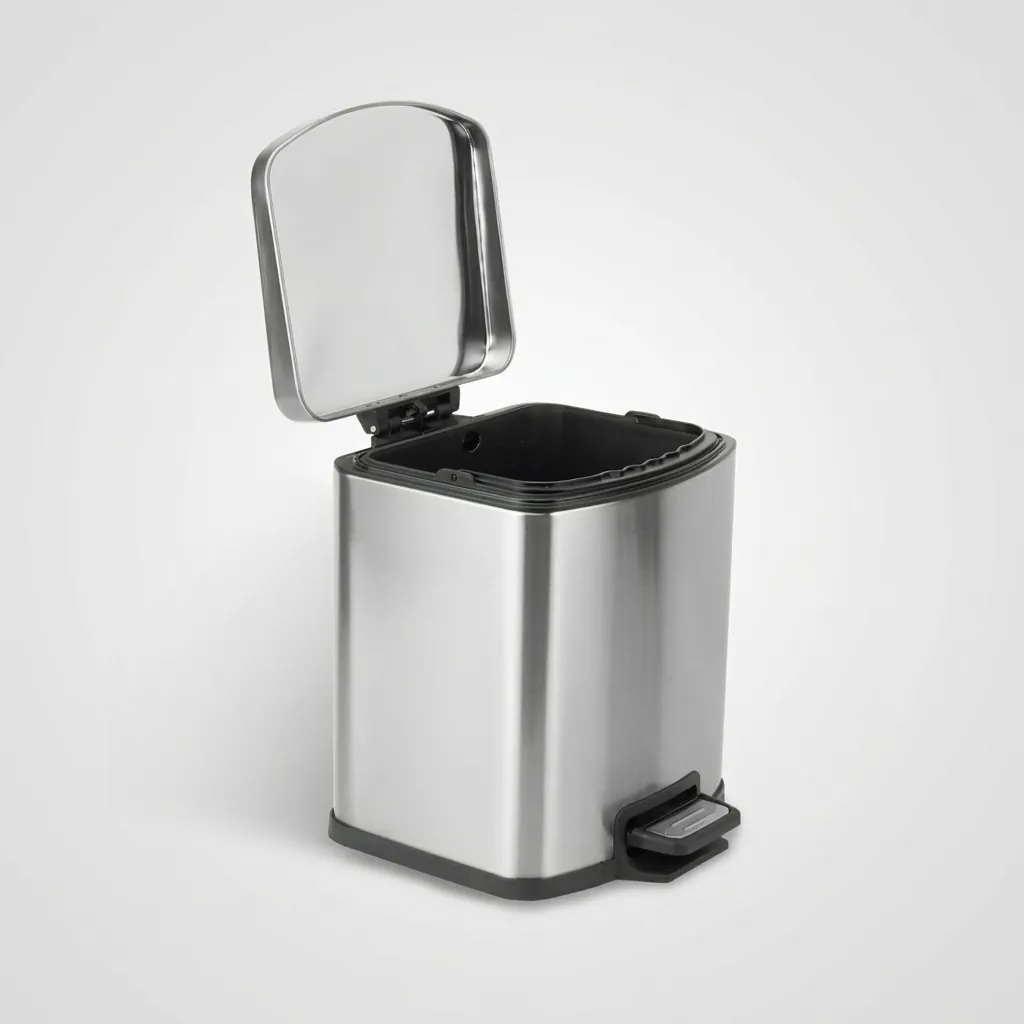 Stainless Steel Square Pedal Dustbin 5L — DBN-1027 (image 5)