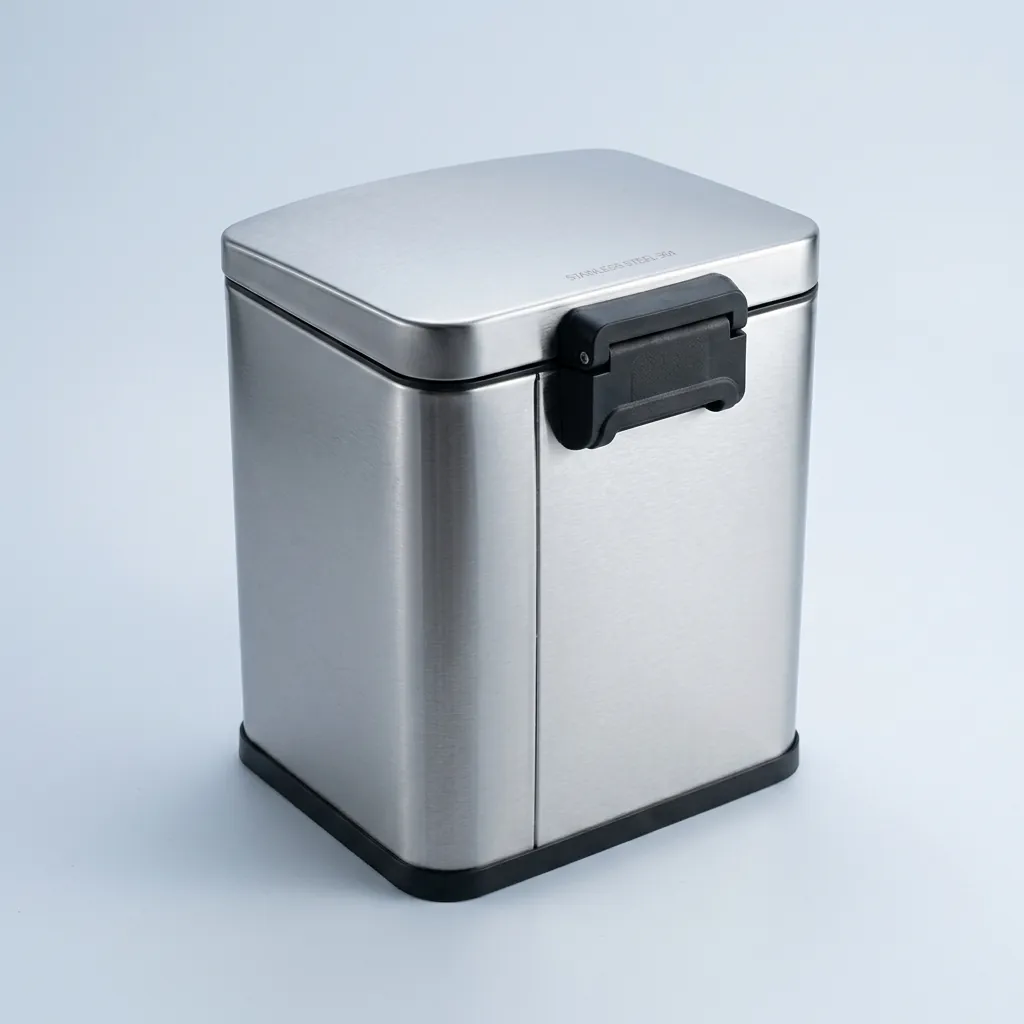 Stainless Steel Square Pedal Dustbin 5L — DBN-1027 (image 9)