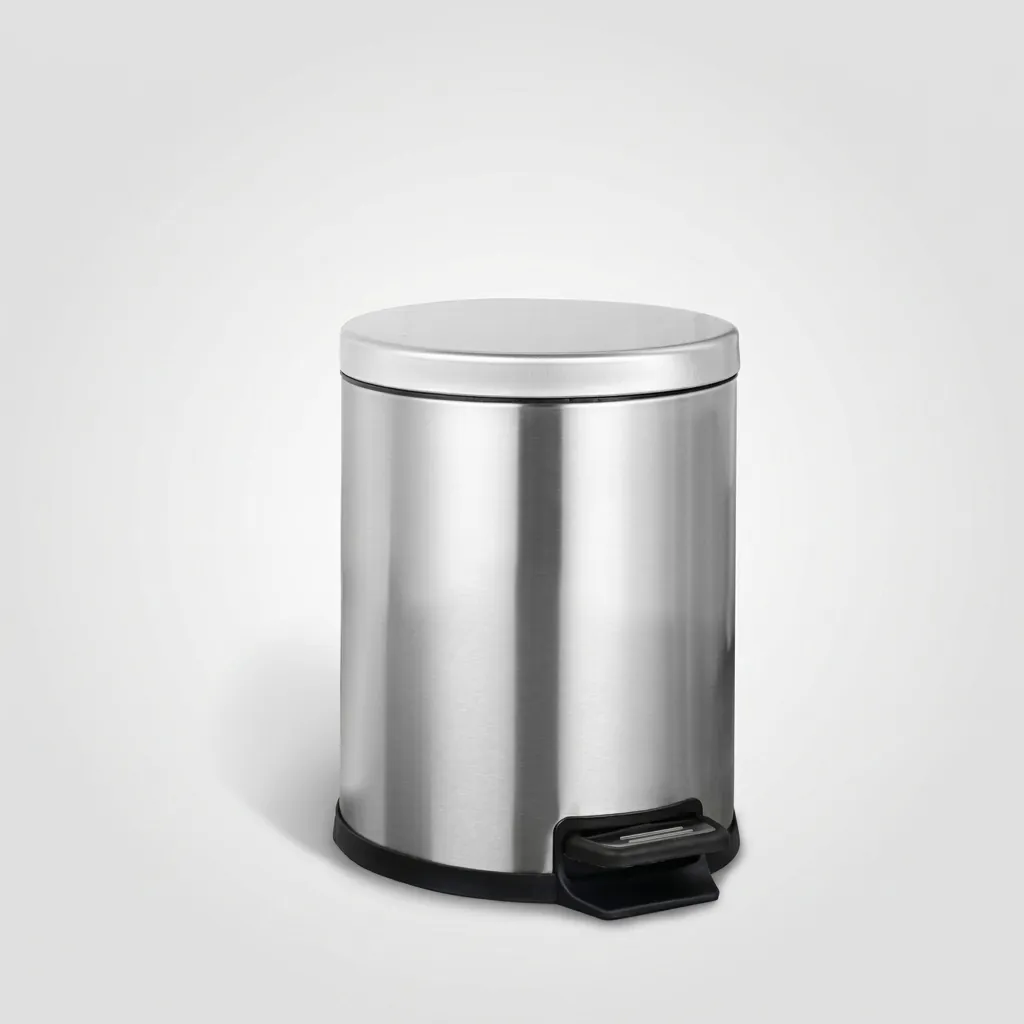 Stainless Steel Round Pedal Dustbin 5L with Fingerprint-Proof — DBN-1028 (image 3)