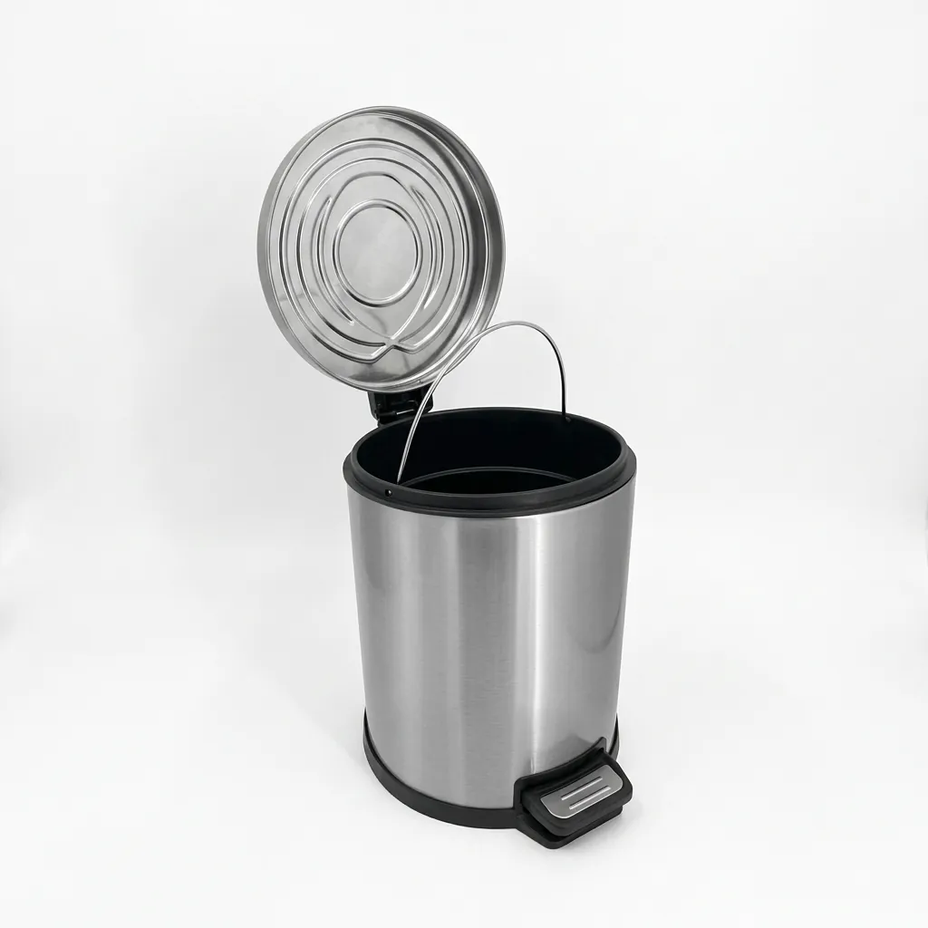 Stainless Steel Round Pedal Dustbin 5L with Fingerprint-Proof — DBN-1028 (image 4)