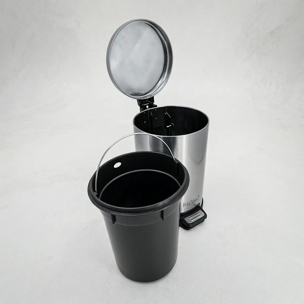 Stainless Steel Round Pedal Dustbin 5L with Fingerprint-Proof — DBN-1028 (image 2)