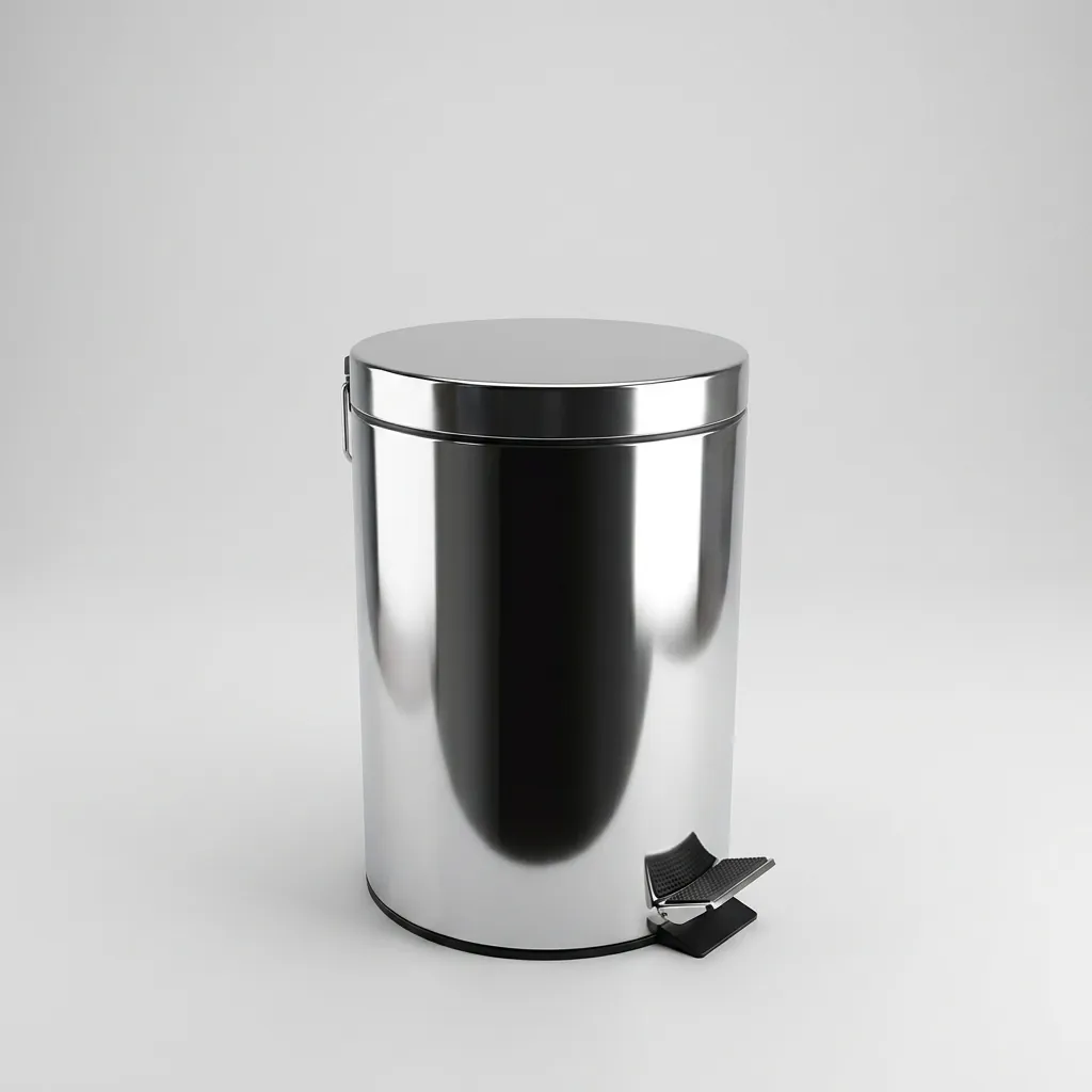 Stainless Steel Round Pedal Dustbin 3L with Polished Finish — DBN-1030 (image 2)