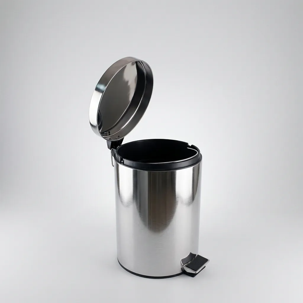 Stainless Steel Round Pedal Dustbin 3L with Polished Finish — DBN-1030 (image 3)