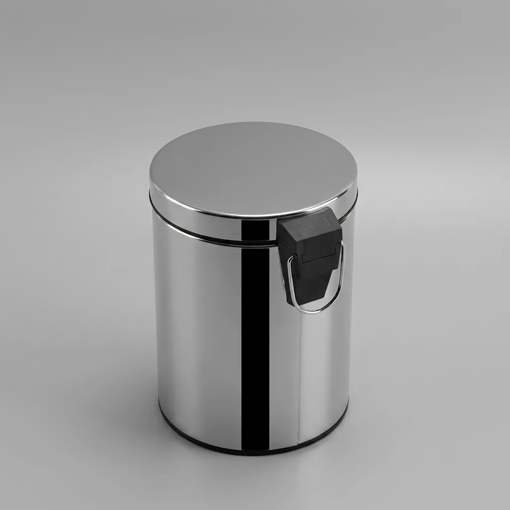 Stainless Steel Round Pedal Dustbin 3L with Polished Finish — DBN-1030 (image 4)