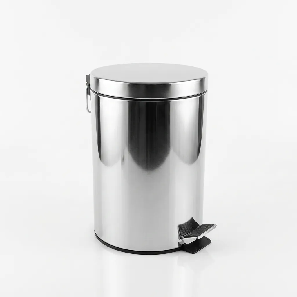 Stainless Steel Round Pedal Dustbin 5L with Polished Finish — DBN-1031 (image 2)
