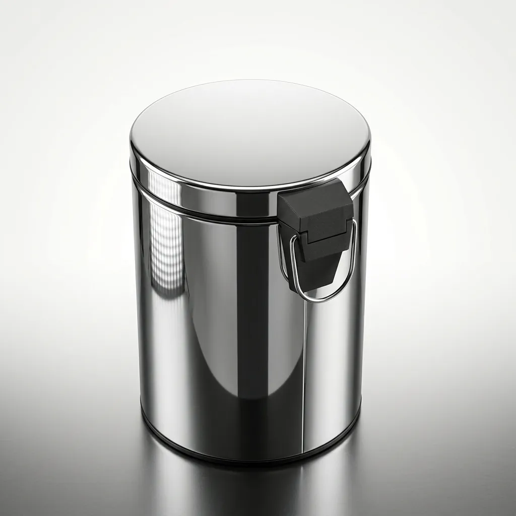Stainless Steel Round Pedal Dustbin 5L with Polished Finish — DBN-1031 (image 4)