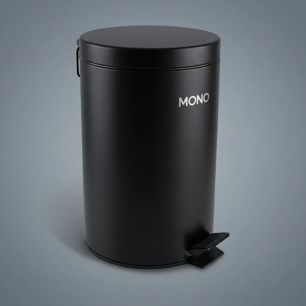 Stainless Steel Round Pedal Dustbin 12L with Polished Finish — DBN-1032 (image 1)