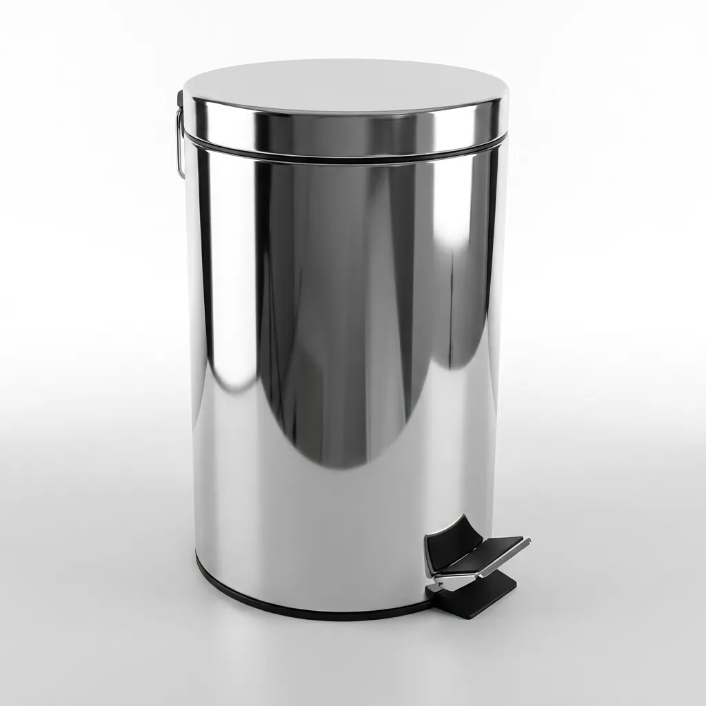 Stainless Steel Round Pedal Dustbin 12L with Polished Finish — DBN-1032 (image 4)