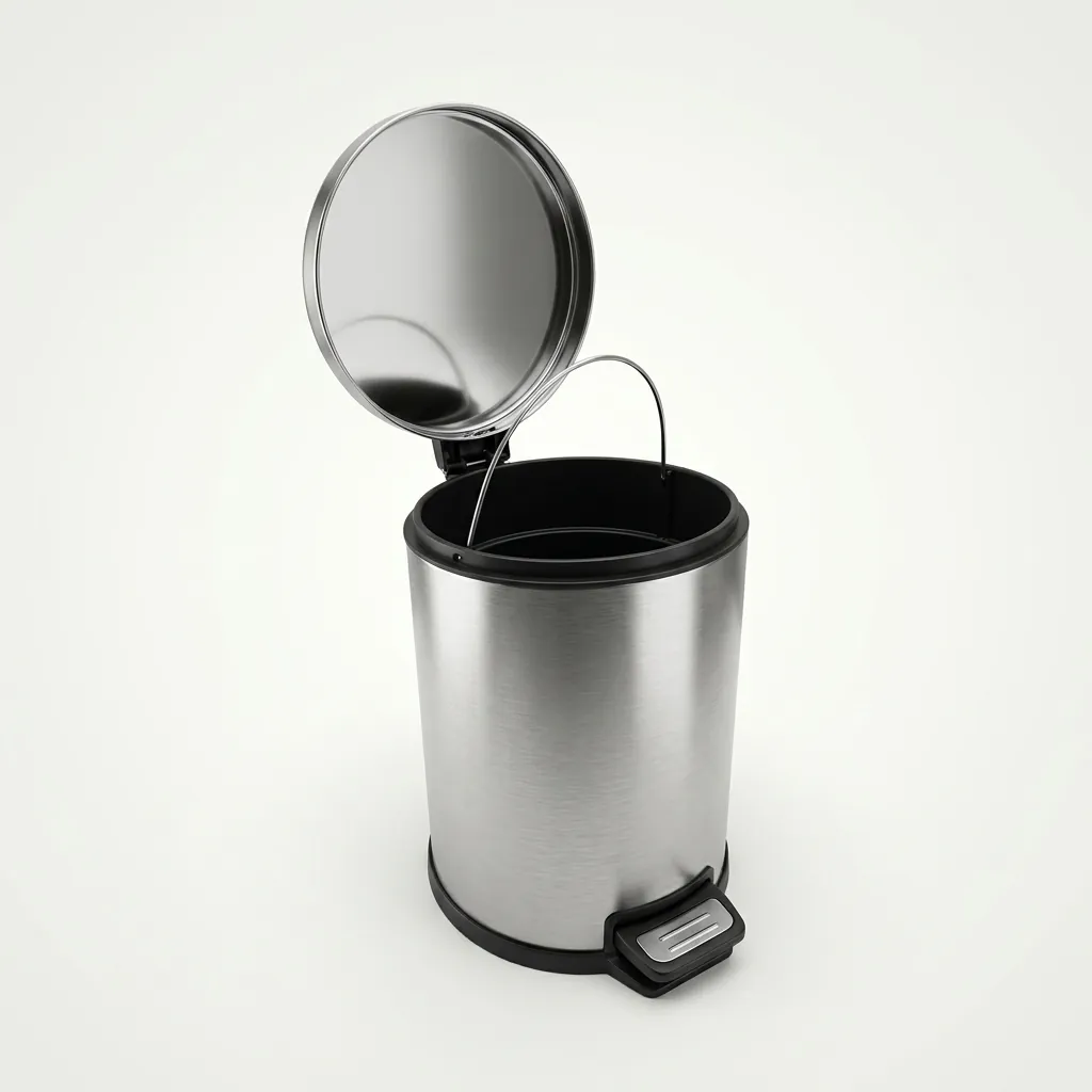 Stainless Steel Round Pedal Dustbin 7L with Fingerprint-Proof — DBN-1033 (image 4)