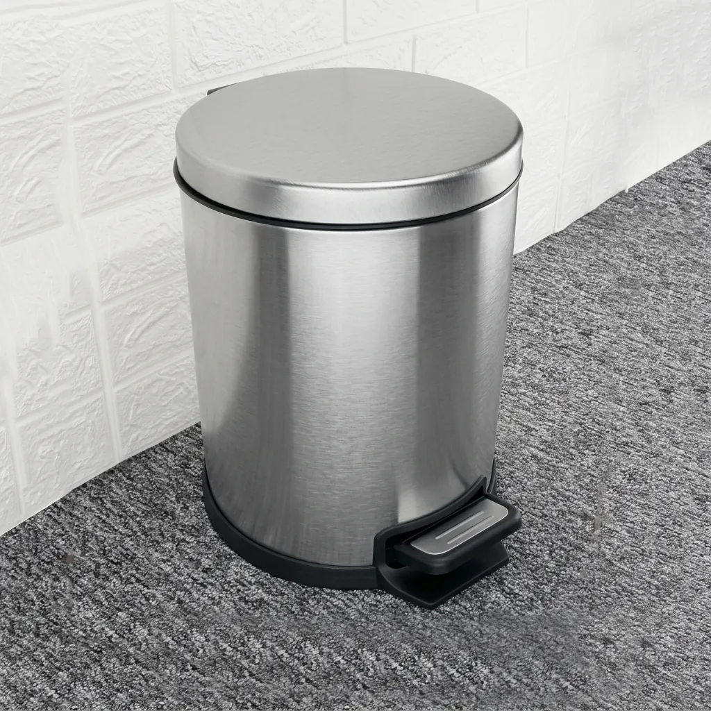 Stainless Steel Round Pedal Dustbin 7L with Fingerprint-Proof — DBN-1033 (image 5)