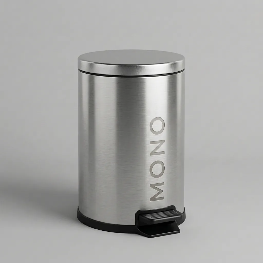 Stainless Steel Round Pedal Dustbin 8L with Fingerprint-Proof — DBN-1034 (image 1)