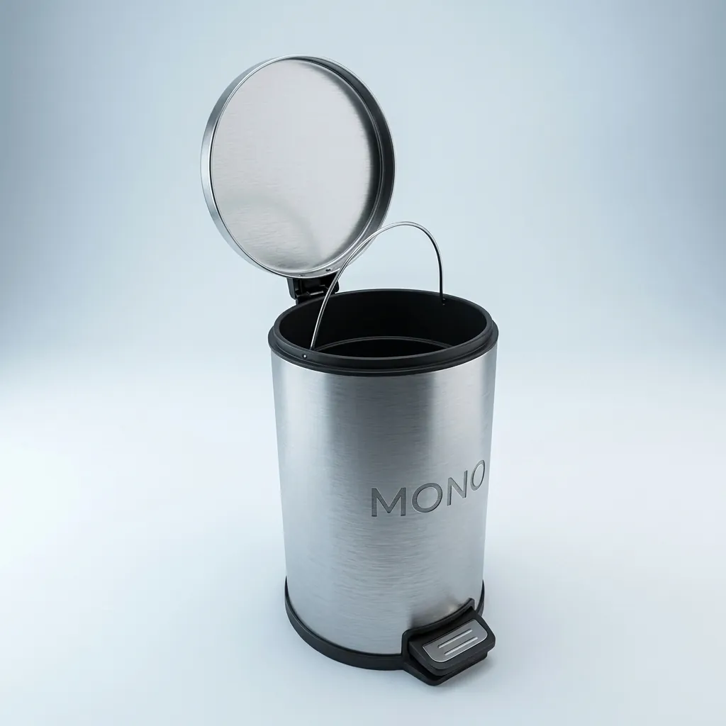 Stainless Steel Round Pedal Dustbin 10L with Fingerprint-Proof — DBN-1035 (image 1)
