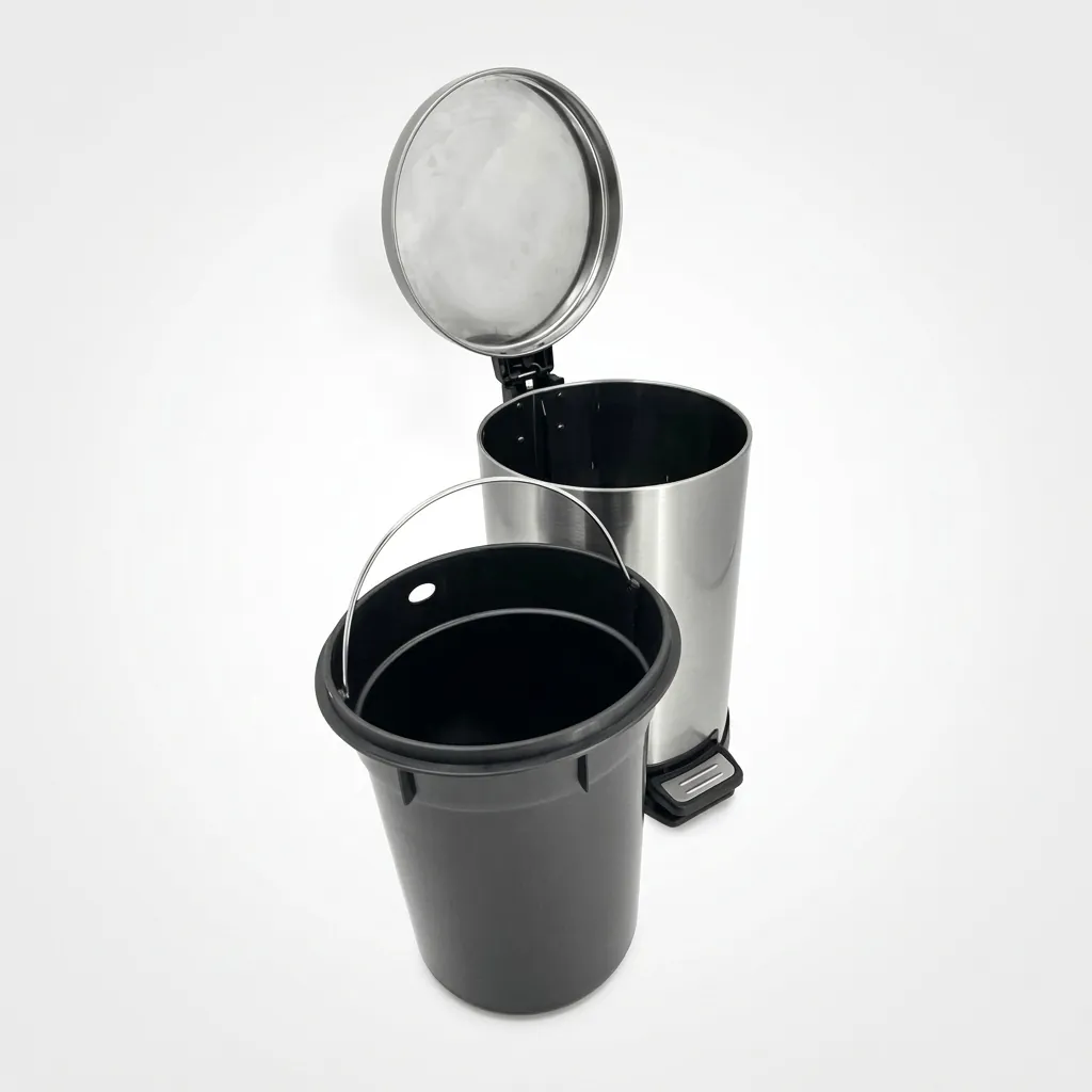 Stainless Steel Round Pedal Dustbin 12L with Fingerprint-Proof — DBN-1036 (image 5)